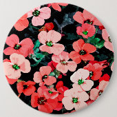 Badge Rond 15,2 Cm Fleur rouge aquarelle (Devant)