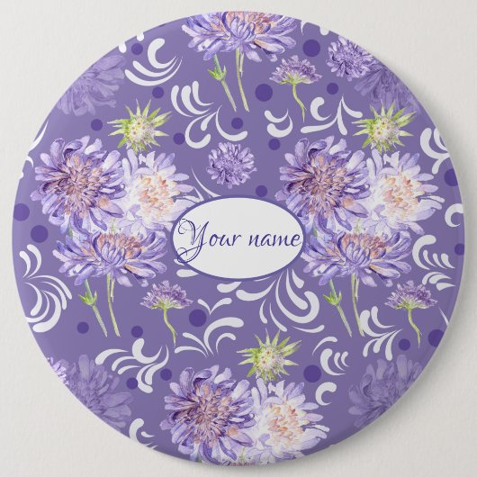 Badge Rond 15,2 Cm fleurs (Devant)
