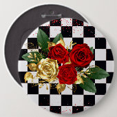 Badge Rond 15,2 Cm fleurs (Devant & derrière)