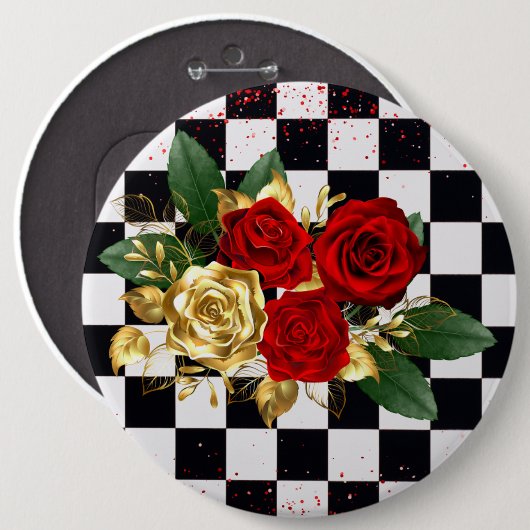 Badge Rond 15,2 Cm fleurs (Devant & derrière)