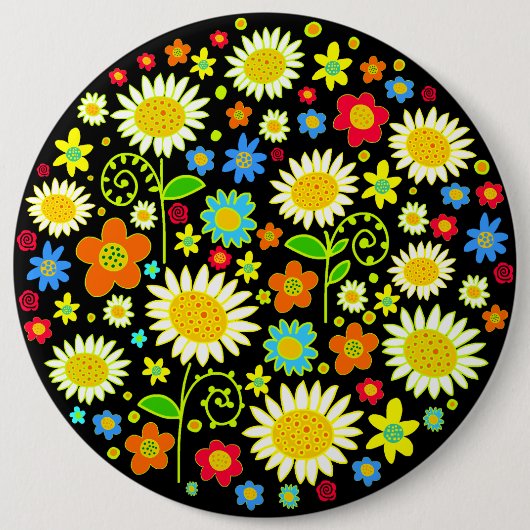 Badge Rond 15,2 Cm Fleurs de printemps - Colossal (Devant)