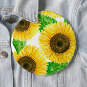 Badge Rond 15,2 Cm Fleurs de soleil (En situation)