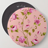 Badge Rond 15,2 Cm Fleurs Motif 17 (Devant & derrière)