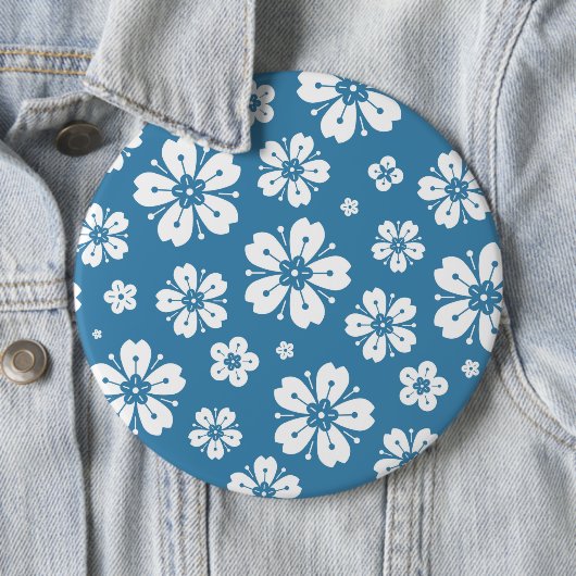 Badge Rond 15,2 Cm Fleurs Motif 5 (En situation)