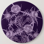 Badge Rond 15,2 Cm fleurs THISTLE violet fleur motif (Devant)
