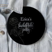 Badge Rond 15,2 Cm Floral Black Gothique Bachelorette Party (En situation)
