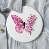 Badge Rond 15,2 Cm Flower Butterfly (En situation)