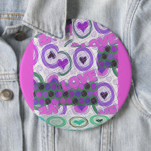 Badge Rond 15,2 Cm Folie d'amour heureuse