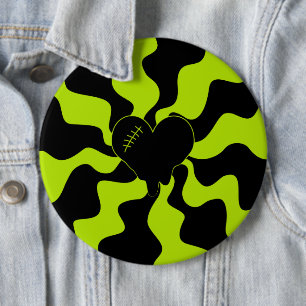 Badge Rond 15,2 Cm Fonte cardiaque - Vert citron
