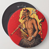 Badge Rond 15,2 Cm Fourche de Krampus (Devant & derrière)