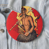 Badge Rond 15,2 Cm Fourche de Krampus (En situation)