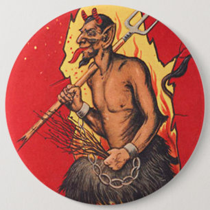 Badge Rond 15,2 Cm Fourche de Krampus