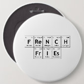 Badge Rond 15,2 Cm Français FrIEs Chimie Tableau périodique Élément W (Devant & derrière)