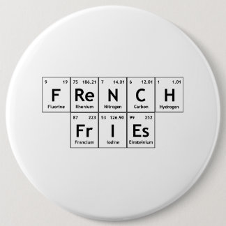 Badge Rond 15,2 Cm Français FrIEs Chimie Tableau périodique Élément W