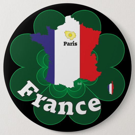 Badge Rond 15,2 Cm France Button (Devant)