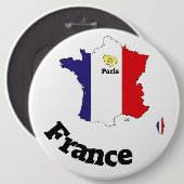 Badge Rond 15,2 Cm France Button (Devant & derrière)