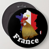 Badge Rond 15,2 Cm France Button (Devant & derrière)