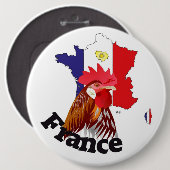 Badge Rond 15,2 Cm France Button (Devant & derrière)