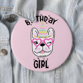 Badge Rond 15,2 Cm French Bulldog Frenchie Anniversaire Thème (En situation)