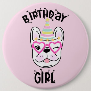 Badge Rond 15,2 Cm French Bulldog Frenchie Anniversaire Thème