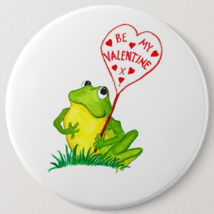Badge Rond 15,2 Cm Froggy Valentine Button - Colossal!