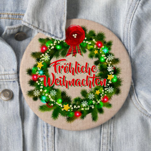 Badge Rond 15,2 Cm Frohe Weihnachten Abzeichen Noël