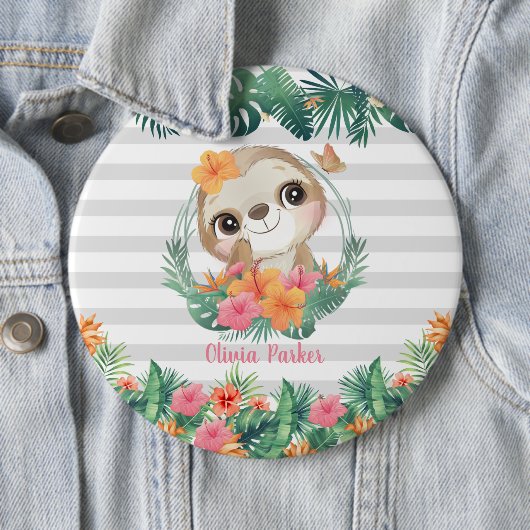 Badge Rond 15,2 Cm Frontières tropicales Hibiscus Fleurs Parcelles Pe (En situation)