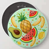 Badge Rond 15,2 Cm Fruits d'été frais Motif (Devant & derrière)