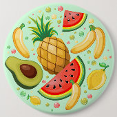 Badge Rond 15,2 Cm Fruits d'été frais Motif (Devant)
