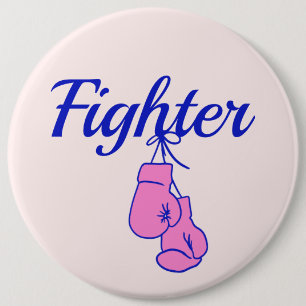 Badge Rond 15,2 Cm Gants de boxe de lutte contre le cancer du sein