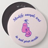 Badge Rond 15,2 Cm Gants en boîte rose (Devant & derrière)