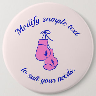 Badge Rond 15,2 Cm Gants en boîte rose