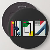 Badge Rond 15,2 Cm Géométrie (Devant & derrière)