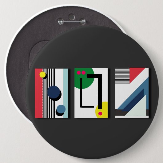 Badge Rond 15,2 Cm Géométrie (Devant & derrière)