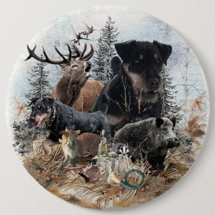 Badge Rond 15,2 Cm German Hunting Terrier (Jagdterrier)  