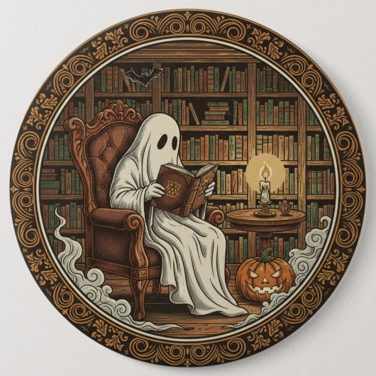 Badge Rond 15,2 Cm Ghost In A Library (Devant)