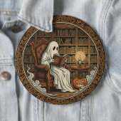 Badge Rond 15,2 Cm Ghost In A Library (En situation)