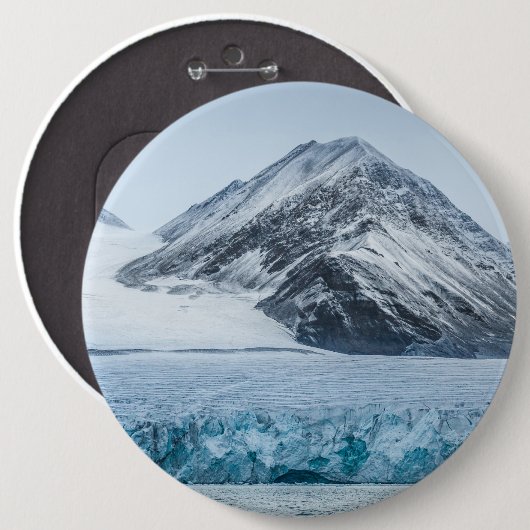 Badge Rond 15,2 Cm Glacier de Spitsbergen Svalbard (Devant & derrière)