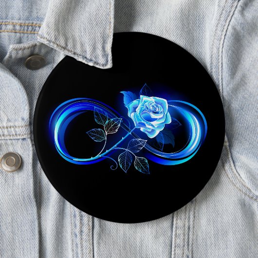 Badge Rond 15,2 Cm Glowing infinity with blue rose (En situation)