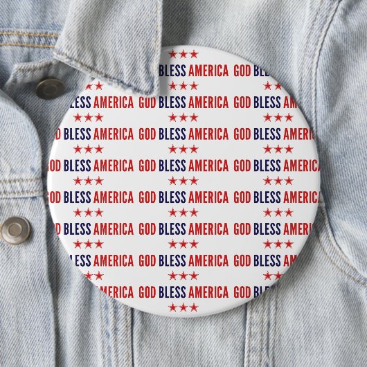 Badge Rond 15,2 Cm God Bless America (En situation)