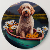 Badge Rond 15,2 Cm Goldendoodle on a Paddle : Une aventure Pittoresqu (Devant)