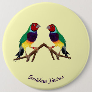 Badge Rond 15,2 Cm ~ Gouldian Finch ~ Personnalisé ~