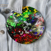 Badge Rond 15,2 Cm Graffiti Brick Wall (En situation)