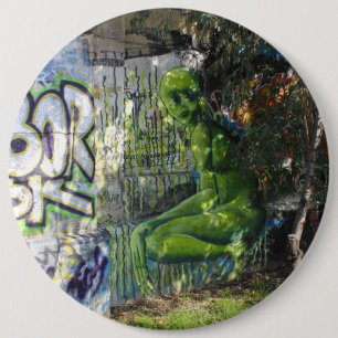 Badge Rond 15,2 Cm Graffiti vert de l'espace extra-atmosphérique