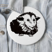 Badge Rond 15,2 Cm Grand beau bouton d'opossum (En situation)