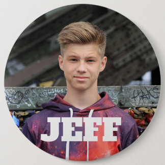 Badge Rond 15,2 Cm Grand bouton photo personnalisé avec nom