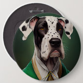 Badge Rond 15,2 Cm Grand chien Danse en tenue de la Saint Patrick (Devant & derrière)