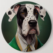 Badge Rond 15,2 Cm Grand chien Danse en tenue de la Saint Patrick (Devant)