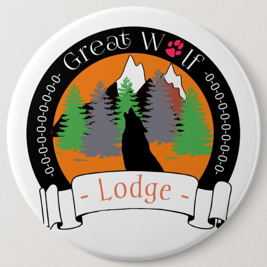 Badge Rond 15,2 Cm Grand lodge de loup (Devant)