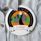 Badge Rond 15,2 Cm Grand lodge de loup (En situation)